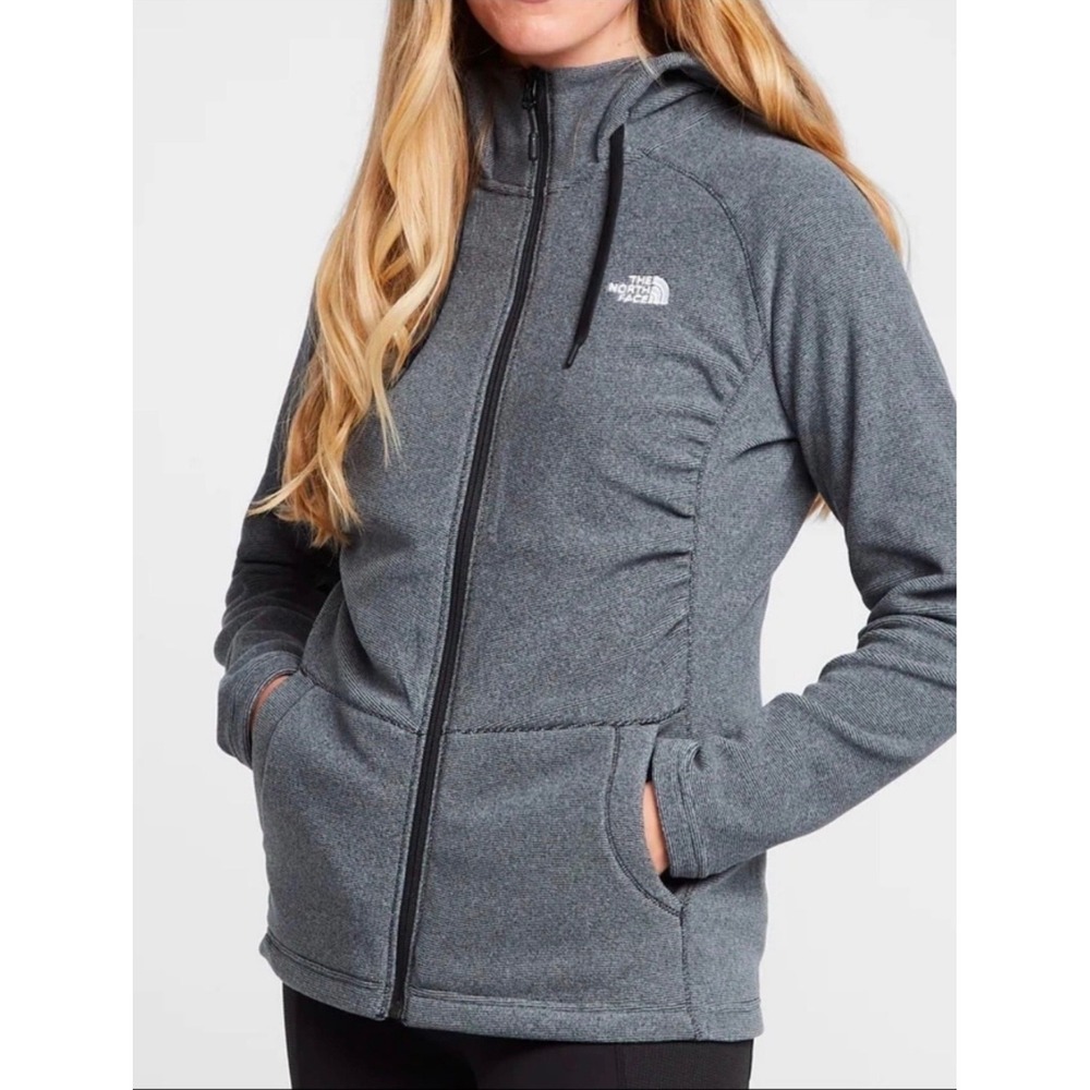 The North Face Women's S Mezzaluna Fleece Full Zip Hoodie Gray Outdoor